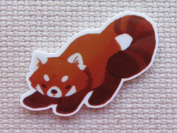 Minder of a red panda on a textured beige background