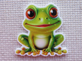 Cartoon frog minder on a textured surface