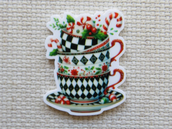 First view of A Stack of Christmas Themed Tea Cups minder.