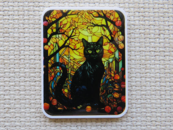 First view of Stunning black cat with an Autumn background minder.