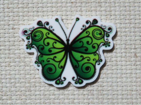 First view of Green Swirl Butterfly Needle Minder