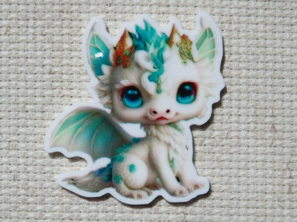 First view of White and Teal Dragon Needle Minder.