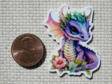 Second view of Purple Flower Dragon Needle Minder.