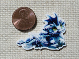 Second view of White and Blue Dragon Needle Minder.