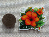 Second view of Orange Hibiscus Needle Minder.