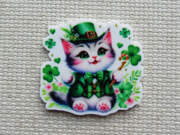 First view of Shamrock Kitty Needle Minder.
