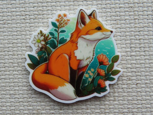 First view of Fox Sitting Amongst the Flowers Needle Minder.