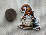 Second view of Coffee Gnome Sitting in a Mug  Needle Minder.
