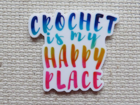 First view of Crochet is my Happy Place Needle Minder.