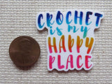 Second view of Crochet is my Happy Place Needle Minder.