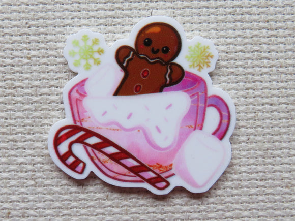 First view of pink gingerbread teacup minder.