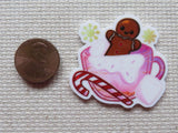 Second view of pink gingerbread teacup minder.