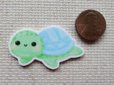 Second view of Blue and Green Turtle Needle Minder.