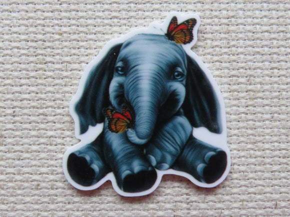 First view of Elephant Baby with Monarch Butterflies Needle Minder.
