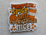 Minder with 'Pumpkin Spice and Everything Nice' text and graphics on a textured background