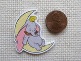 Second view of Baby cartoon elephant Sleeping in a Moon Needle Minder.