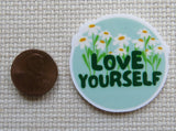 Second view of Love Yourself Daisies Needle Minder.