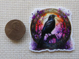 Second view of Black Crow in a Circle Needle Minder.