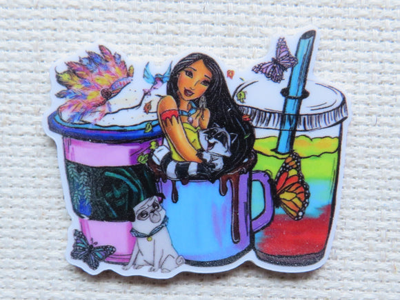 First view of Pocahontas Themed Drinks Needle Minder.