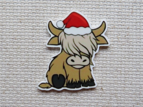 First view of Christmas Highland Cow Needle Minder.