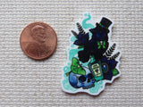 Second view of Crow and Skull Needle Minder.