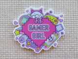 Minder with 'Gamer Girl' text and gaming-themed graphics on a textured beige background