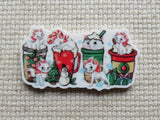 First view of White Cat Christmas Drinks Needle Minder.