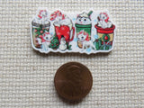 Second view of White Cat Christmas Drinks Needle Minder.