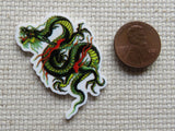 Second view of Green and Red Dragon Needle Minder.