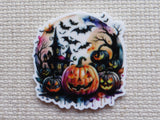 First view of Spooky Pumpkin Scene Needle Minder.