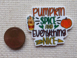 Second view of Fall Saying "Pumpkin Spice and Everything Nice" Needle Minder.