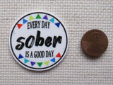 Second view of Every Day Sober is a Good Day Needle Minder.