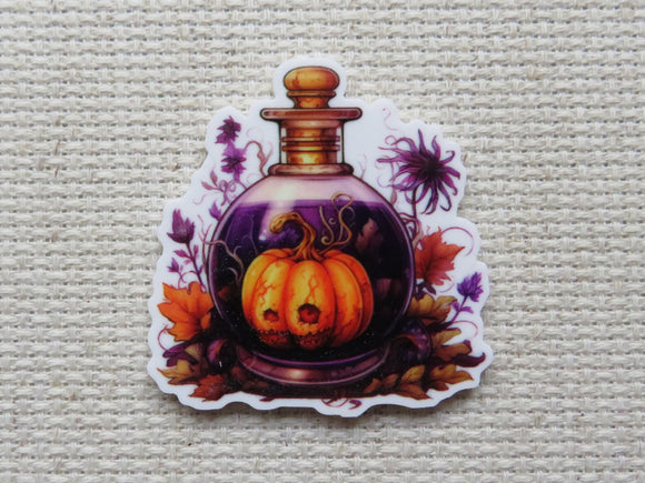 First view of Pumpkin in a Bottle Needle Minder.