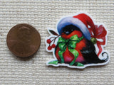 Second view of Cute Christmas Bird Needle Minder,