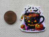 Second view of A Cup of Halloween Cheer Needle Minder.