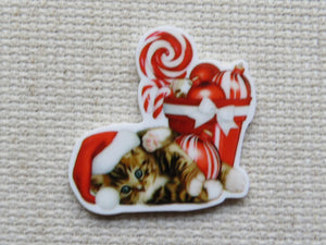 First view of Playful Christmas Kitten Needle Minder.