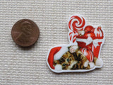 Second view of Playful Christmas Kitten Needle Minder.