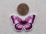 Second view of Pretty pink Butterfly Needle Minder.