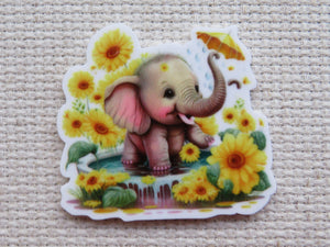 First view of Sunflower Bathing Elephant Needle Minder.