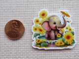 Second view of Sunflower Bathing Elephant Needle Minder.