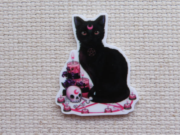 First view of Black Pentagram Cat Needle Minder.