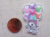 Second view of Marie Flying Away with Balloons Needle Minder.