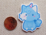 Second view of Blue Cotton Candy Catacorn Needle Minder.