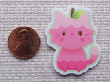 Second view of Apple Kitty Needle Minder.