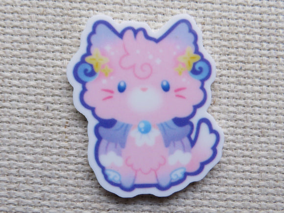 First view of Pink and Blue Kitty Needle Minder.