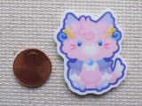 Second view of Pink and Blue Kitty Needle Minder.