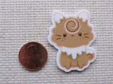 Second view of Cinnamon Roll Kitty Needle Minder.