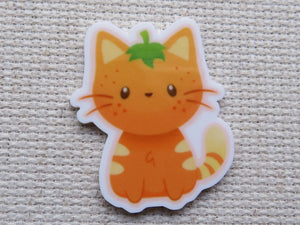 First view of Pumpkin Kitty Needle Minder.