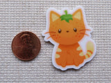 Second view of Pumpkin Kitty Needle Minder.