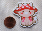 Second view of Mushroom Kitty Needle Minder.